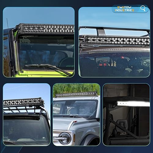 Miniatura 6 de Barra de luz de triple fila de 50 pulgadas, kit de barra de luz LED de 330 W, luces todoterreno con arnés de cableado, cubierta negra, luz