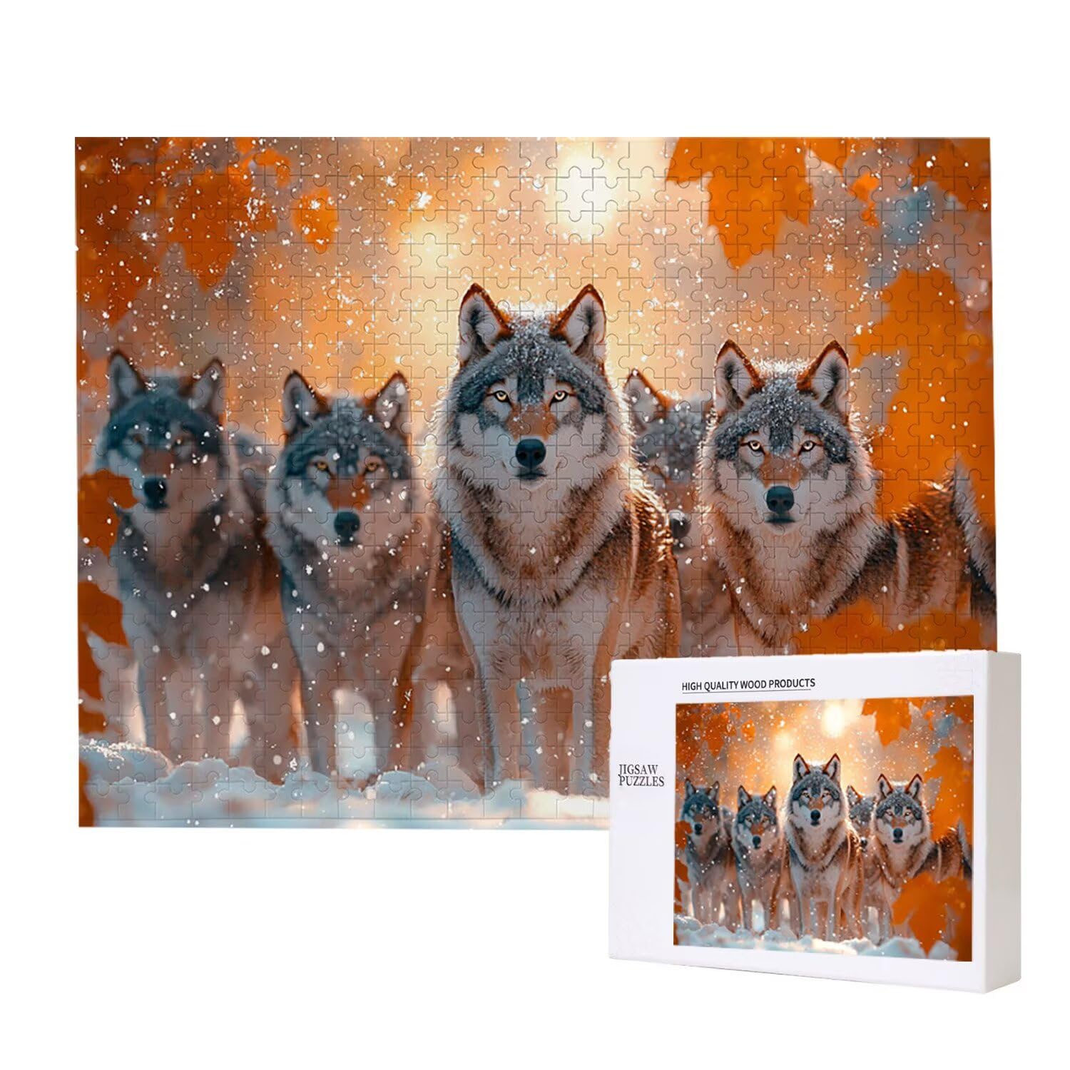 1500 Pezzi di Puzzle, lupo della foresta1500 Pezzi di Puzzle per Adulti, Regalo di Anniversario, Regalo di Natale, Decorazione Della Casa, Prevenzione Della Degenerazione Cerebrale Negli Anziani v719