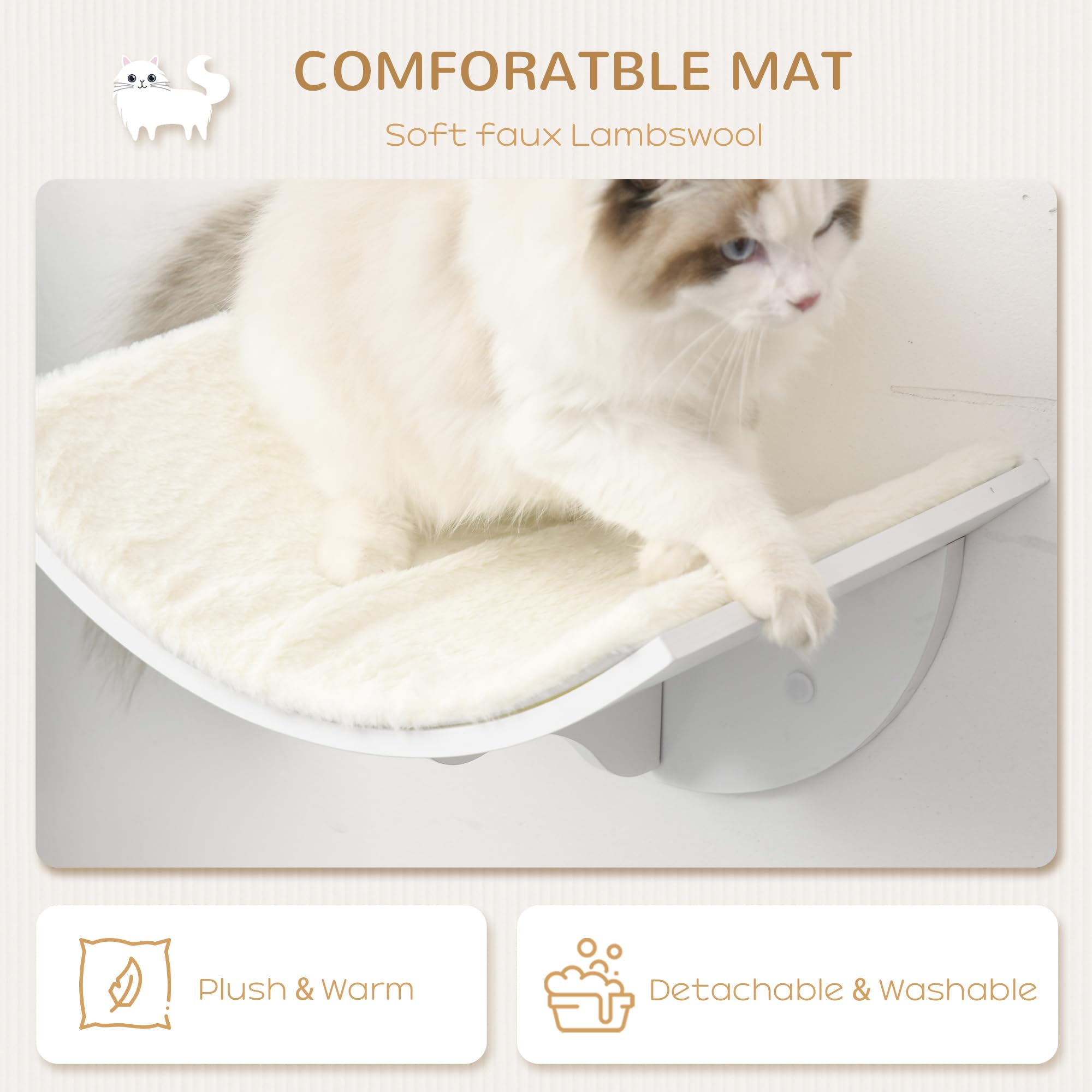 Amazon | PawHut 木製壁掛け式猫棚 カーブした子猫のベッド 猫用 Amazon | PawHut 木製壁掛け式猫棚 カーブした子猫のベッド 猫用
