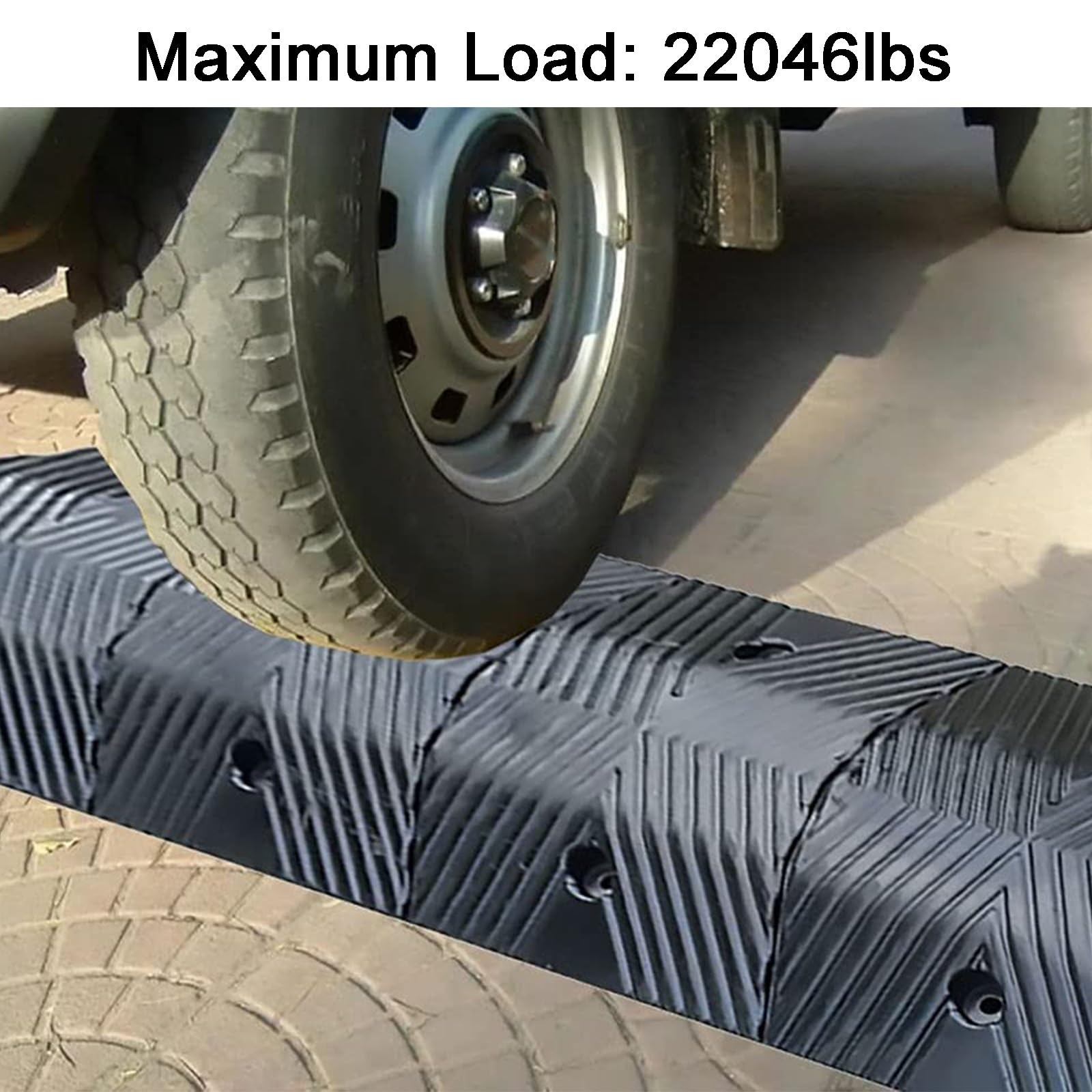 Pasacables Suelo de Goma de 10T/22046lbs Protector Cable de 1 Canal para Supermercados Domésticos Fábricas Almacenes(5 * 5cm/2 * 2in)