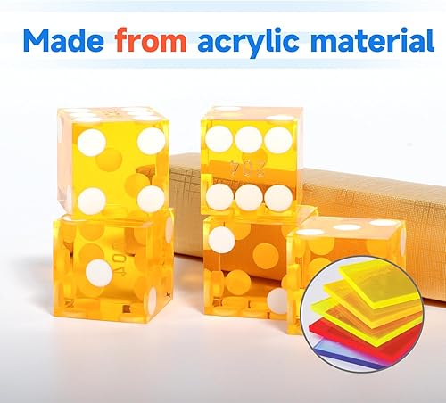 Miniatura 3 de GSE Games & Sports Expert Juego de 5 dados estilo casino de grado AAA de 0.748 in con bordes afilados y números serializados a juego para juegos de