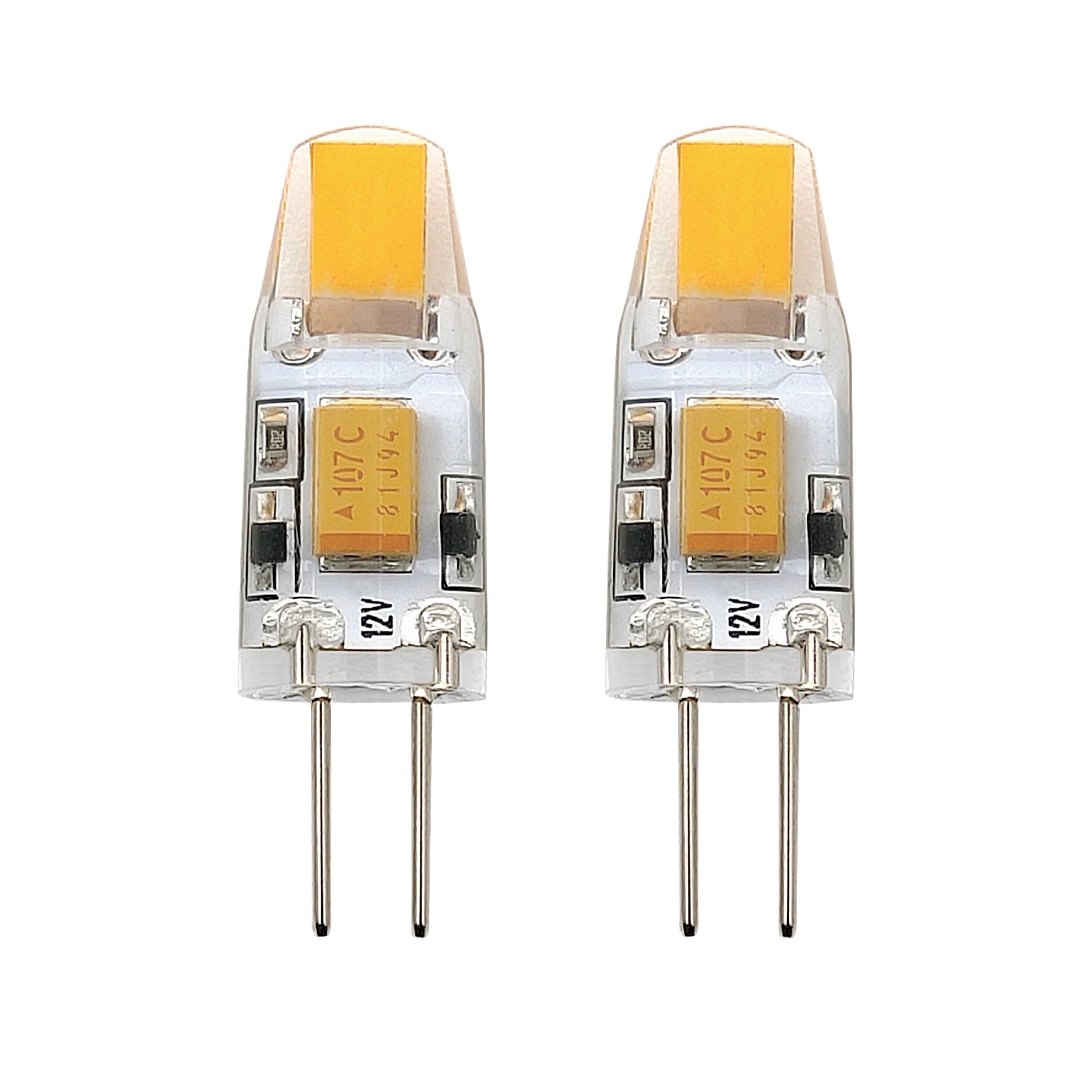 Eglo Warm White, 2W Set Of 2 Dimmable G4 Led Bi-Pin Light Bulbs, 2-Pin Push-Fit Lamps, 1.8 Watts Each (Equivalent To 20 Watt), 12V, 200 Lumen, Warm White Glow, 2700 Kelvin, Ø 0.4"