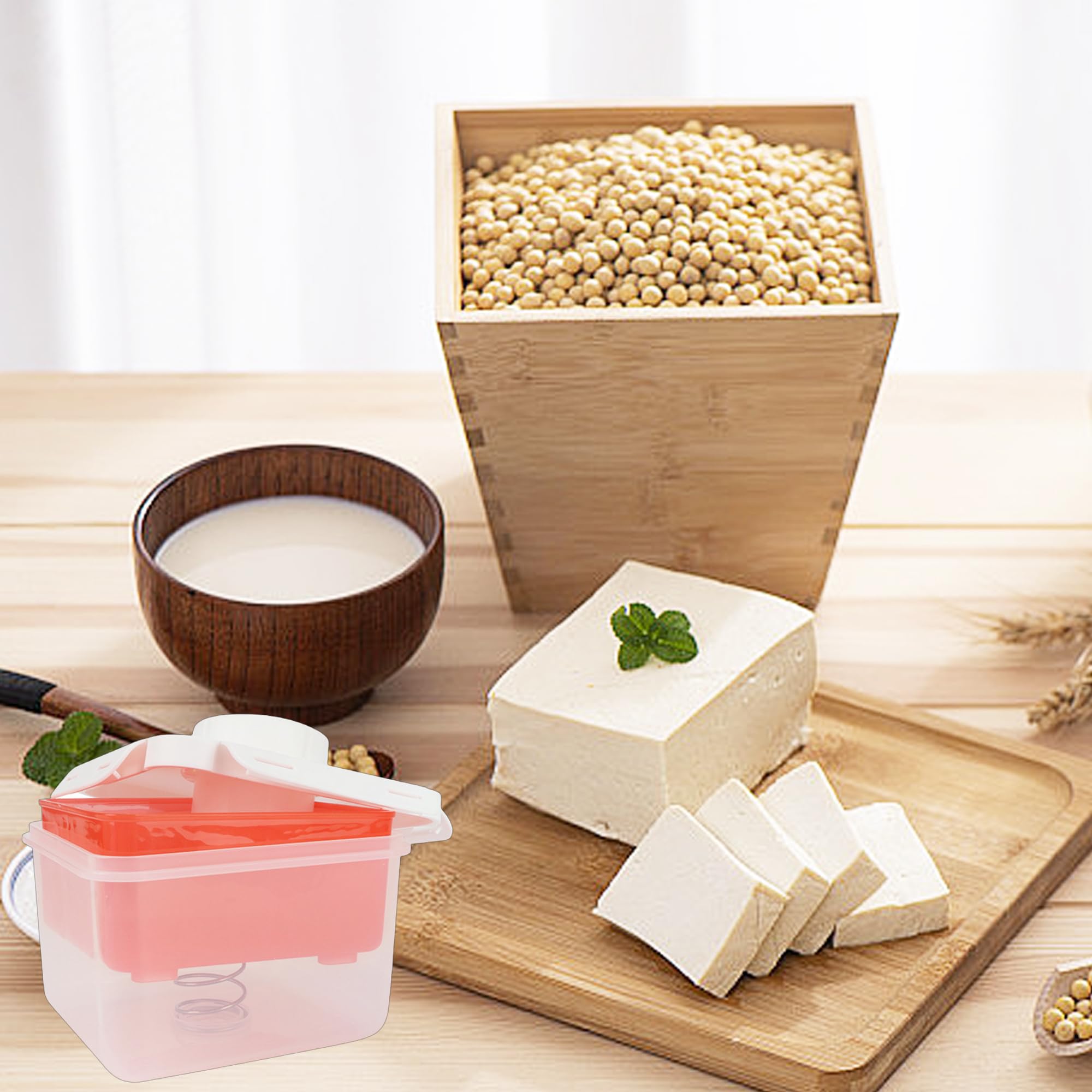 Pressa Tofu, Scolapressa Tofu Fatta In Casa, Pressa Tofu Originale, Può Essere Lavata In Lavastoviglie Per Migliorare La Qualità Del Piatto, Adatta a Tutti i Tipi Di e Formaggio (Rosso)