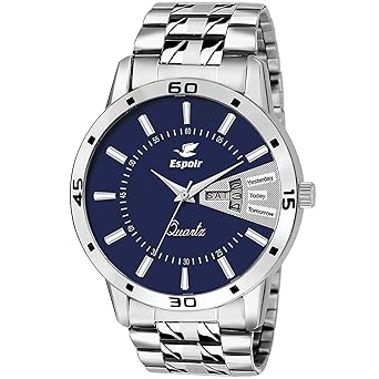 Espoir Stainless Steel Day and Date Blue Dial Analog Mens Watch Sam0507