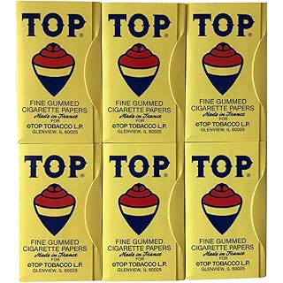 TOP Rolling Papers, 6 Pack Bundle, 600 Cigarette Paper Leaves Total