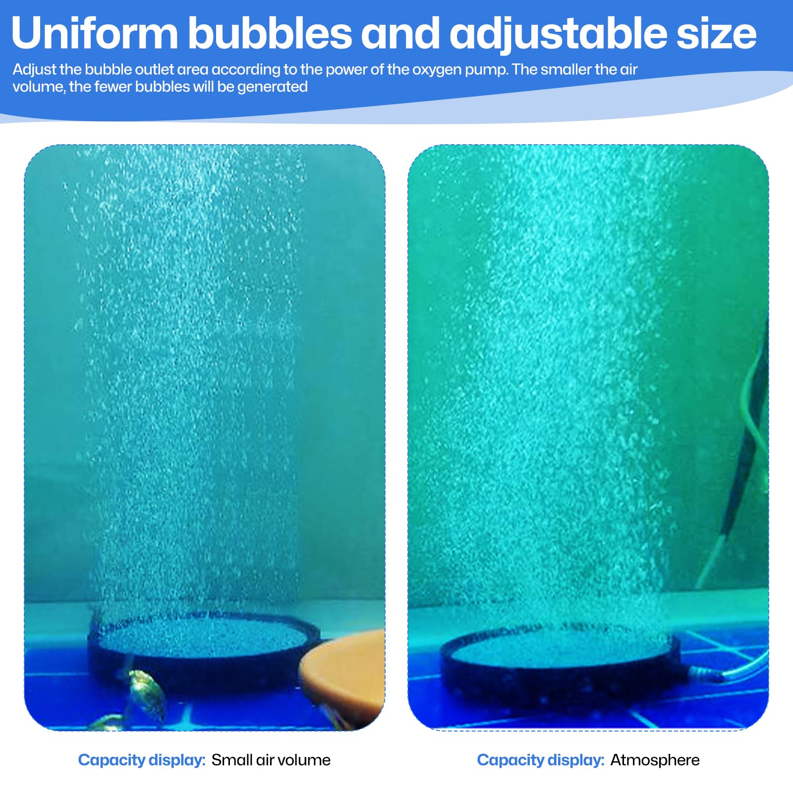 Lot de 2 Aquarium Pierre a Air, 10 cm Bulleur Aquarium Diffuseur Air Aquarium Disque Diffuseur d'oxygène pour Aquariums Hydroponie