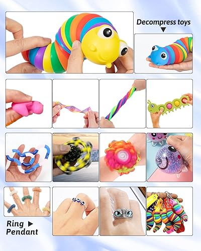 Miniatura 4 de Paquete de 52 juguetes sensoriales de Navidad para personas inquietas, TDAH, TDA, autismo, alivio del estrés y ansiedad, juguetes de mano, regalos