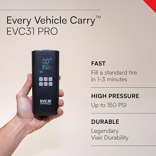 Miniatura 2 de Viair Every Vehicle Carry EVC31 PRO - Compresor de aire recargable, portátil, doble fuente de alimentación, indicador LED con preestablecido -