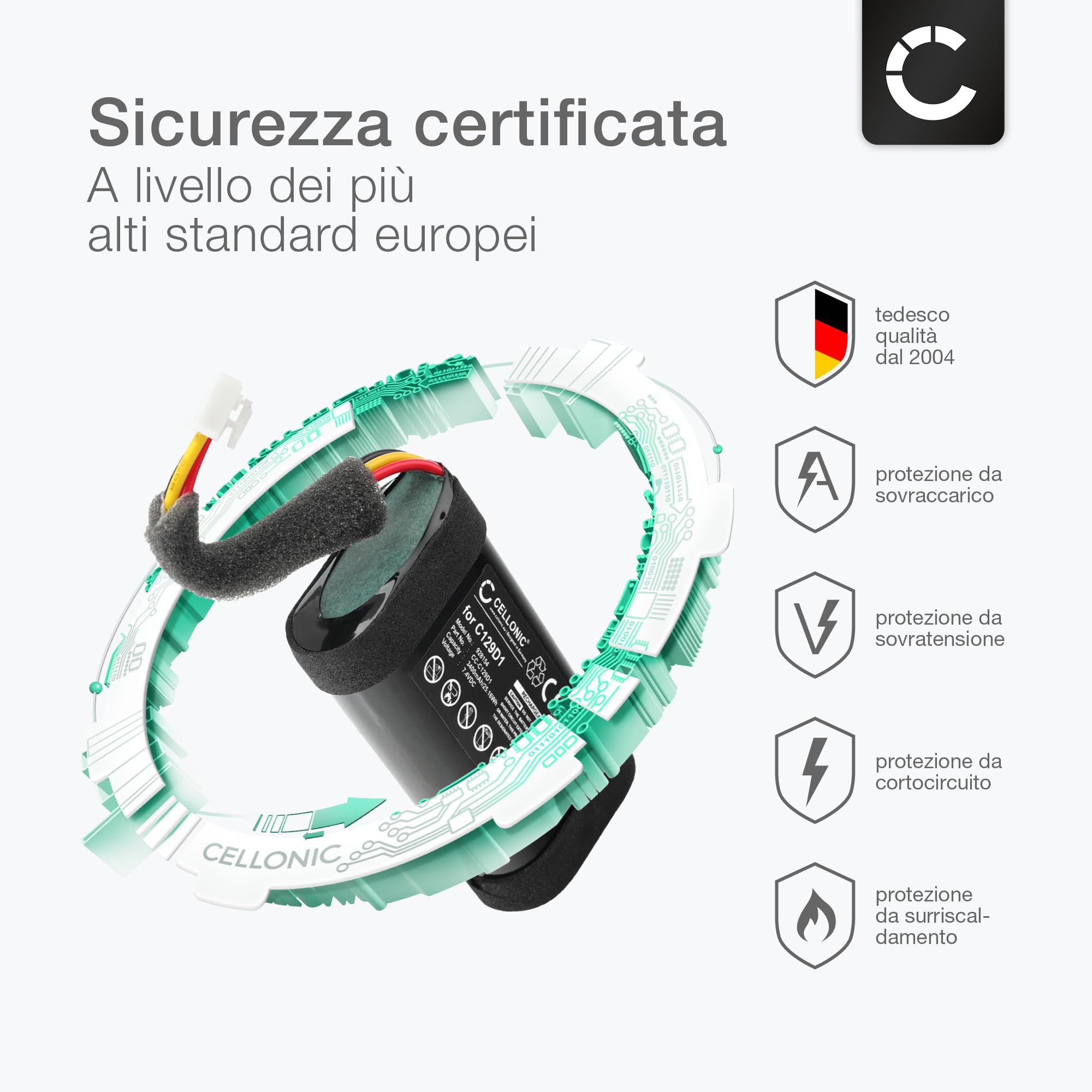 CELLONIC 1x Batterie pour Enceinte Compatible avec Bang & Olufsen BeoPlay P6, 11400 - (3400mAh, 7.4V)