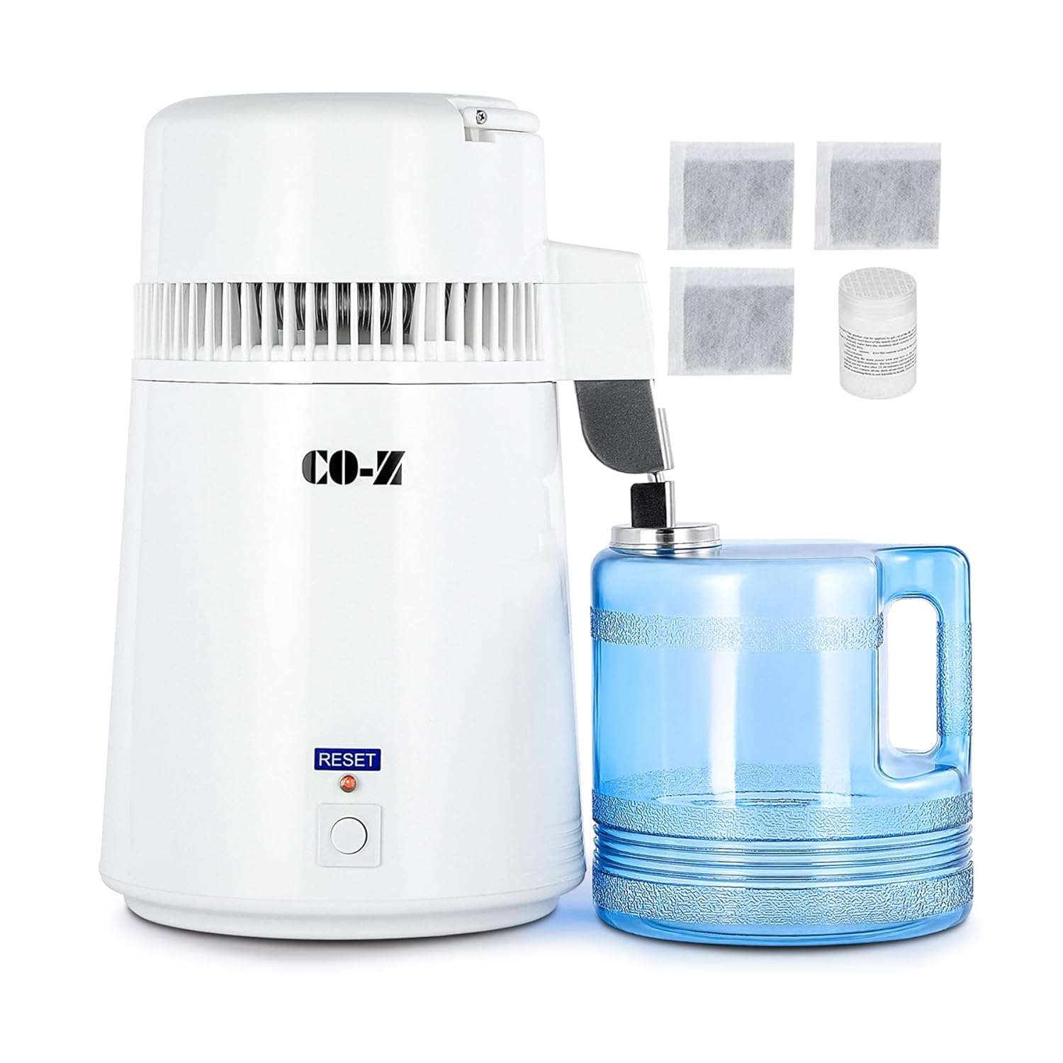 CO-Z 1.1 Gallon Water Distiller, 750W Countertop Home Office Countertop Distiller Water Making Machine, 4L Distilled Clean Water Maker, Distill Distilling Water Purifier Distillers, Pure Water Maker White 4L