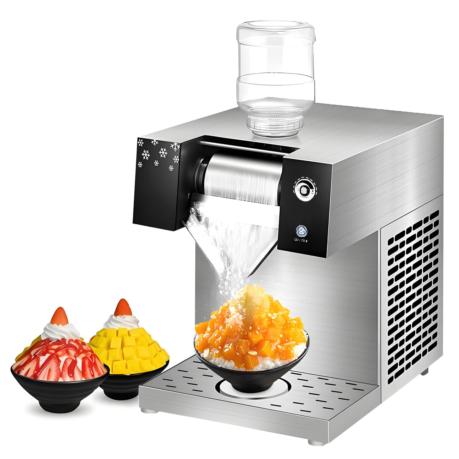 ZHJOPP Snowflake Ice Cream Maker Machine - Commercial Stainless Steel Electric Snow Cone Maker with Speed Adjustment - for Dessert Shops (100kg)