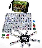 Mexican Train Double 12 Dominoes _ Travel Size _with Colored Numbers