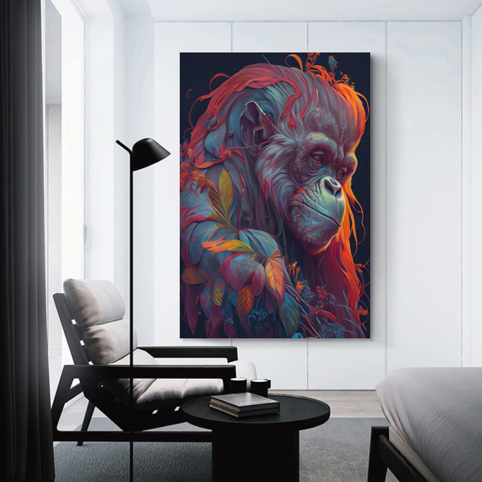 Junmoney Unframe-The Wise Orang Utan The Wise Orang Utan Canvas Art Print 20X30inch(50X75cm), For Work Areas, Reading Rooms Or Studios, Canvas Wall Decor For Creative Rooms