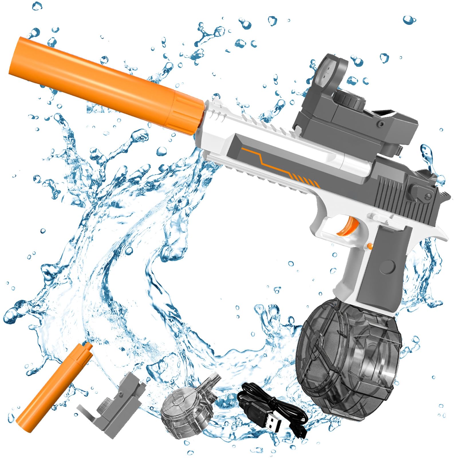 Potente Pistola De Agua Eléctrica,Pistola de Agua para Niños,Pistola de Agua,Pistolas de Agua Eléctricas,Alta Capacidad Más Fuerte Blaster De Agua Summer Pool Beach Party Toys,para Piscinas,Playas