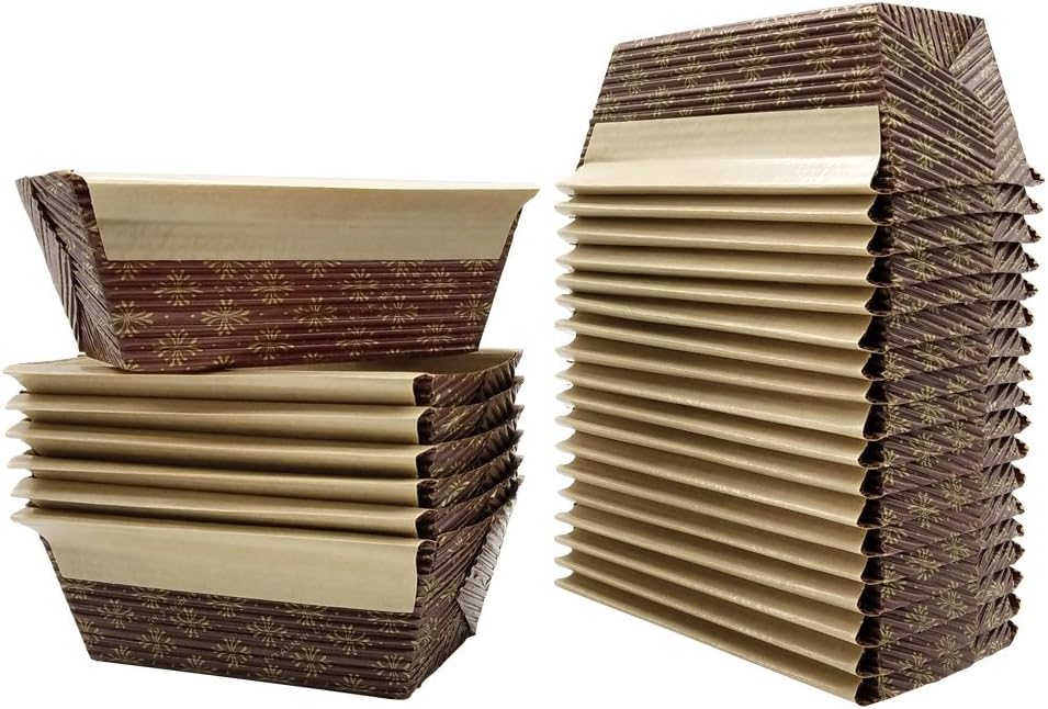 Paper Baking Mini Loaf Pan by Kitchen Supply, 4 x 2 x 2 inch, Set of 25