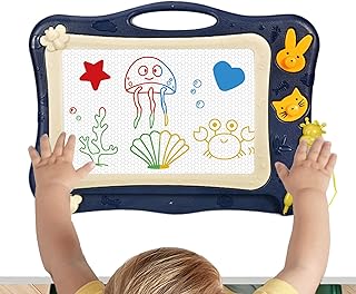 Tabla de dibujo magnética para niños, tablero de dibujo magnético para niños, cojín de dibujo reutilizable, juguete educativo y educativo para niños y niñas de 1 a 3 años