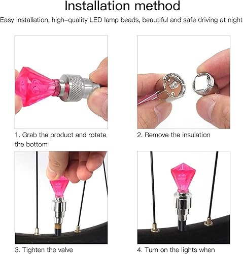 Miniatura 3 de 8 piezas de vástago de válvula en forma de GEM LED para rueda de automóvil, neumáticos de neumáticos, tornillos de vástago de válvula de aire, tapa