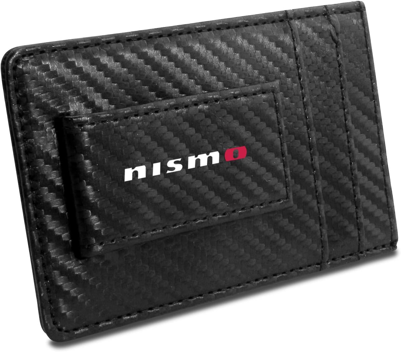 iPick Image Nissan NISMO Black Carbon Fiber Leather Wallet RFID Block Card Case Money Holder, 4-3/8" x 2-3/4"