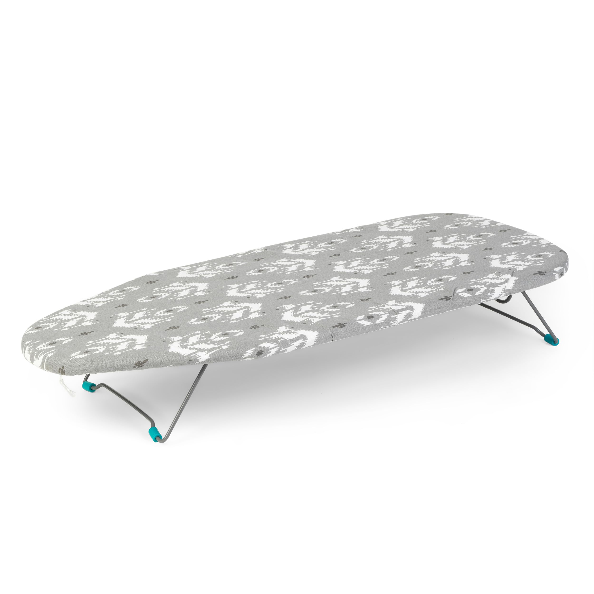 Beldray LA023735IKATEU7 Tabletop Ironing Board - 76 x 31cm, Machine Washable 100% Cotton Ikat Cover, Felt Underlay, Lightweight, Easily Foldable With Hanging Hook Perfect for Travel & Small Spaces