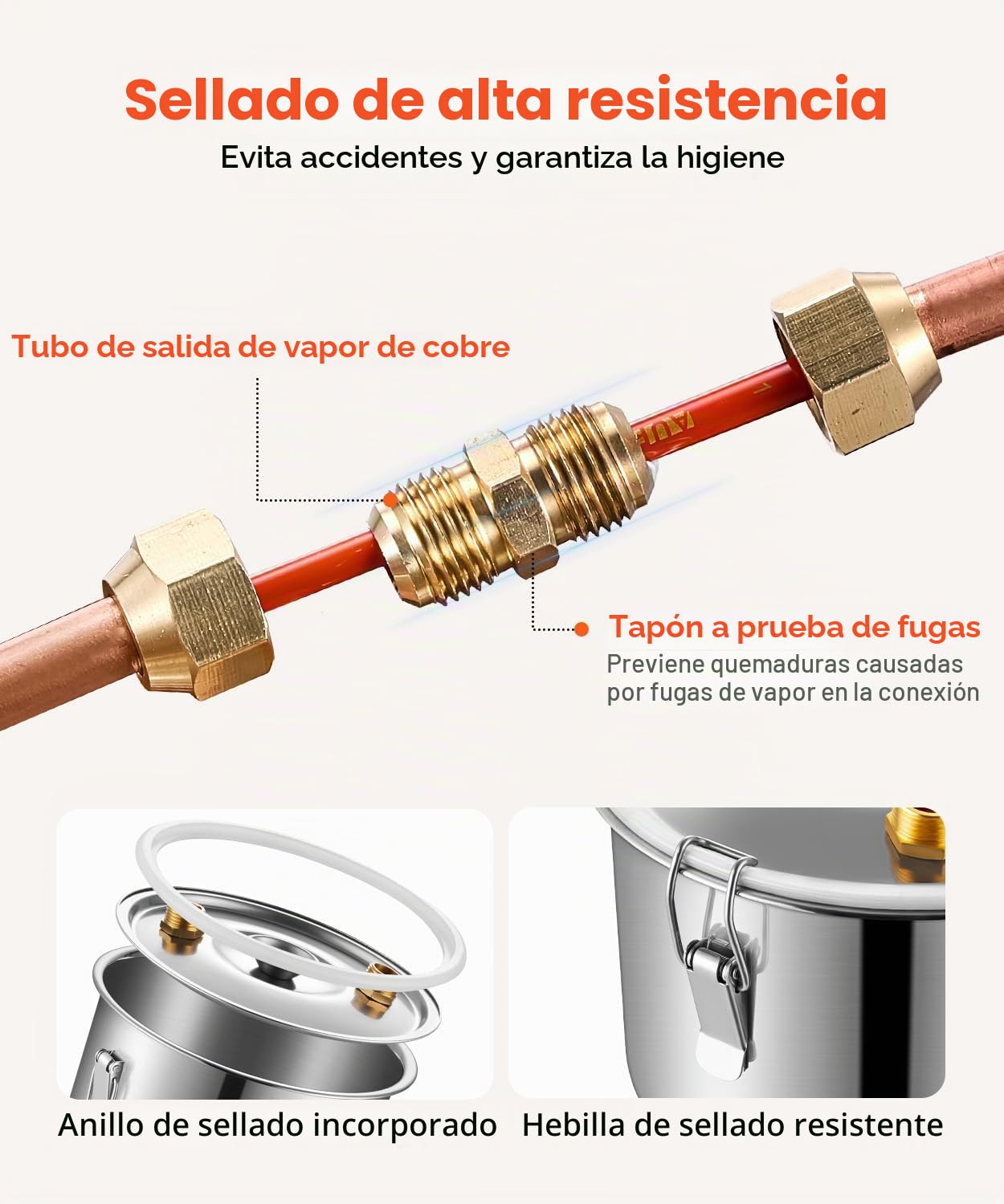 VEVOR Destilador de Alcohol Acero Inoxidable 11,4 L Bobina de Cobre Kit Fermentación Cerveza Casera