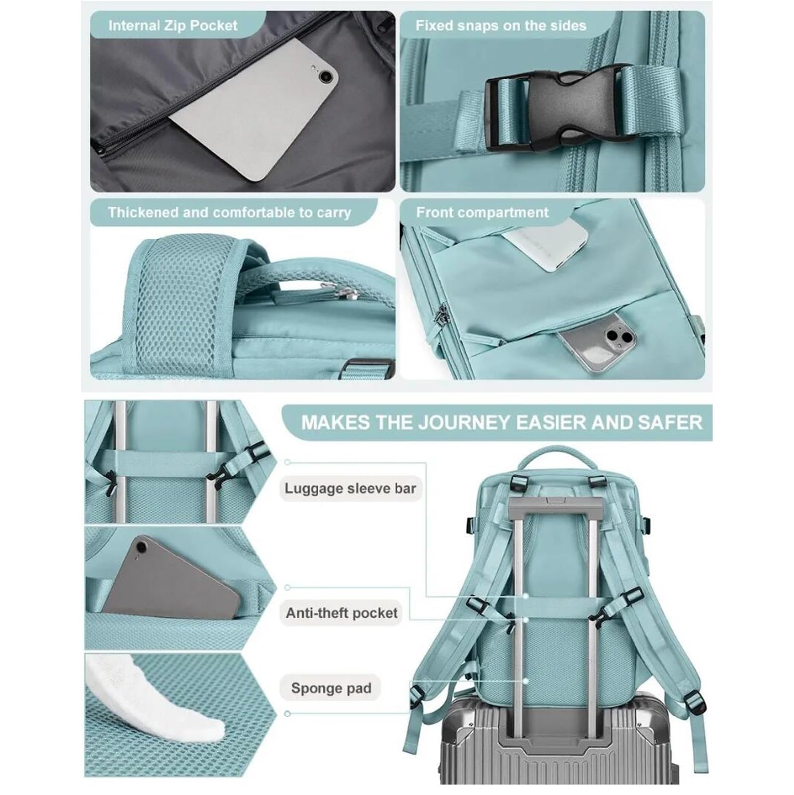 Plecak podróżny do noszenia w plecaku Torba podróżna na przedmioty osobiste do samolotu, plecak do podróży samolotem, plecak na laptopa 15,6 cala z portem ładowania USB i etui na buty, typ A z możliwo
