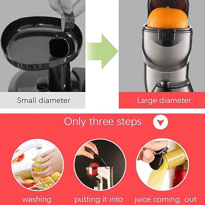 Extractor de Jugos Prensado en Frío 500W Boca Ancha 7cm Bajo Ruido miniatura 6