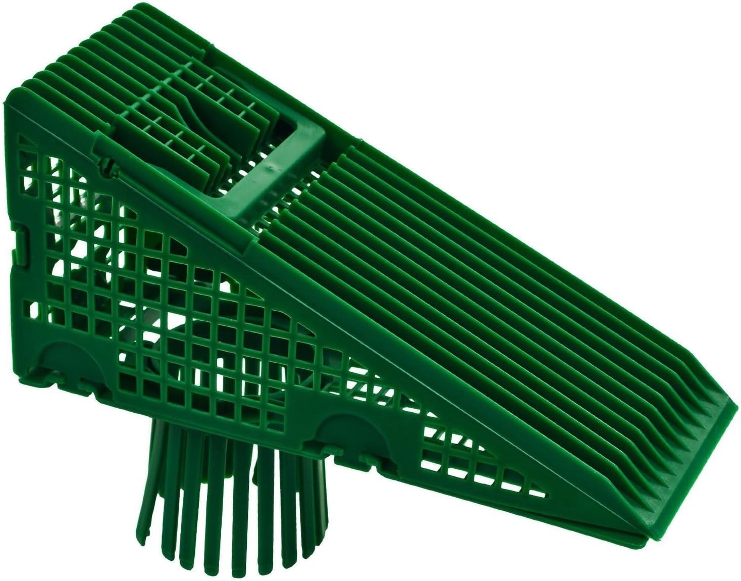 Blue_Bright Set of 4 EZ Clean Downspout Screen Wedge Gutter 2 Guard Pack Fits Most Downspout Openings No Tools Required Plastic Green Color