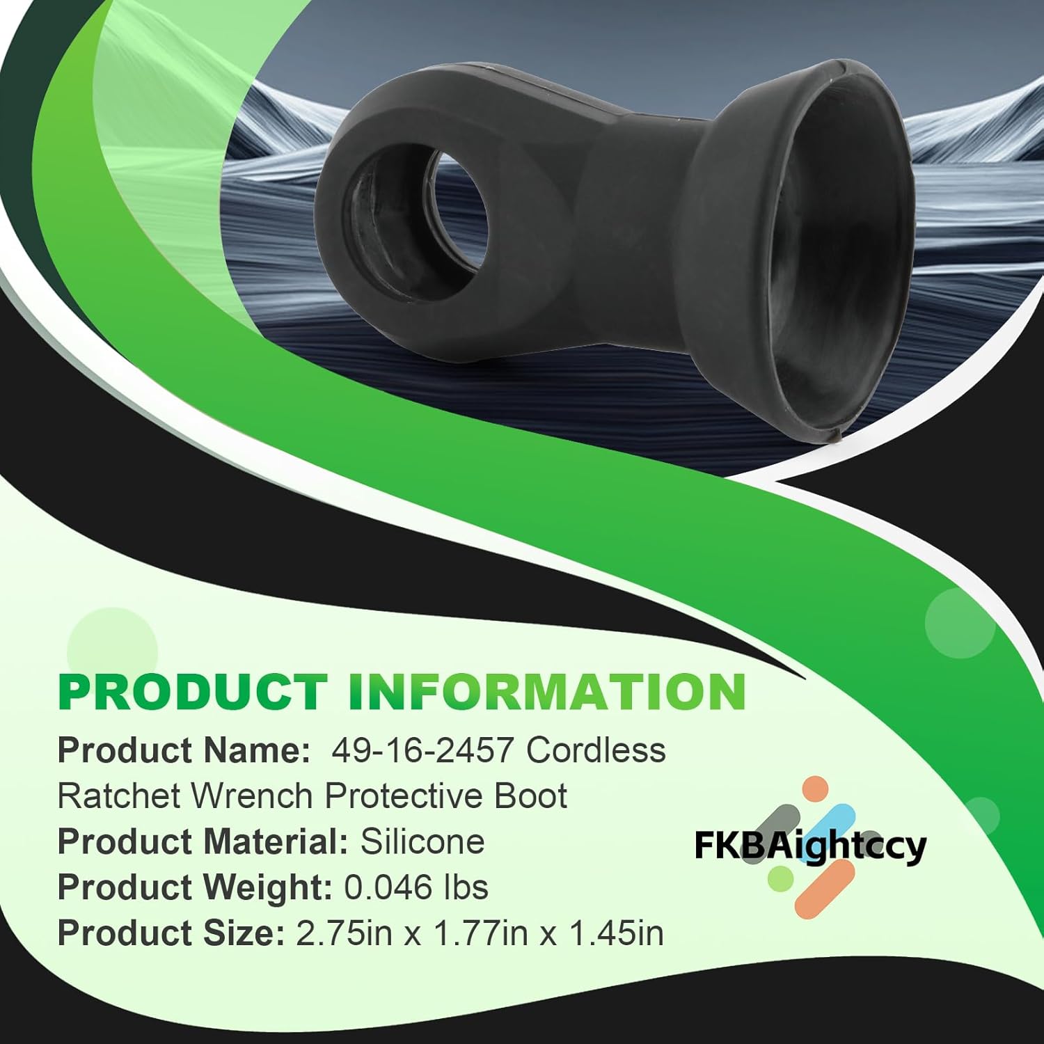 49-16-2457 Protective Boot for M12 Cordless 3/8" 1/4" Ratchet for Milwaukee 2456-20 2457-20 Wrench Black Assembly