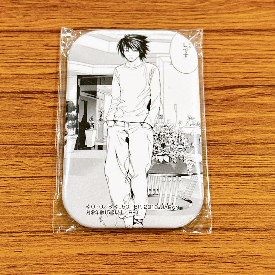 DEATH NOTE ジャンプ50周年 スクエア 缶バッジ L エル レア】ジャンプ50周年 缶バッジ DEATH NOTE デスノート L エル Amazon