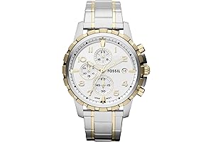 Fossil Dean Men's Dress Watch with Chronograph Display and Stainless Steel Bracelet Band