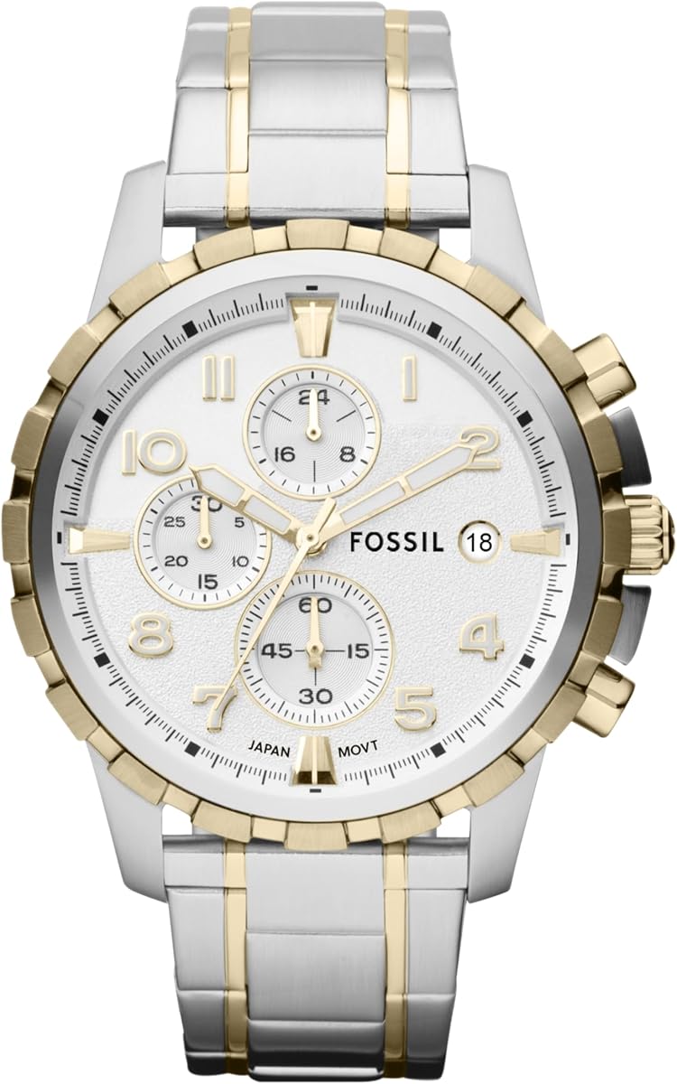 Reloj para hombre, reloj cronógrafo de cuarzo y acero inoxidable Dean para hombre