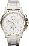 Fossil Men's Dean Quartz Stainless Steel Chronograph Watch, Color: Gold/Silver (Model: FS4795IE)