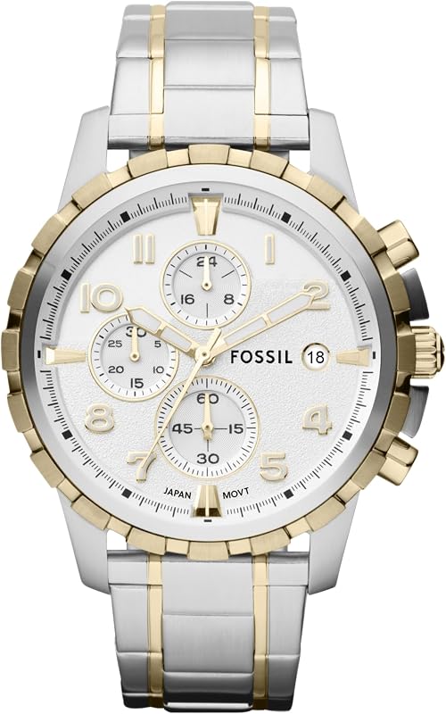 Reloj para hombre, reloj cronógrafo de cuarzo y acero inoxidable Dean para hombre