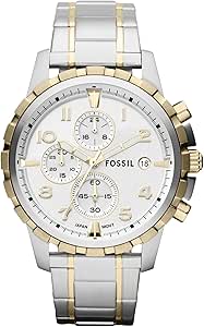 Fossil Men's Dean Quartz Stainless Steel Chronograph Watch, Gold/Silver