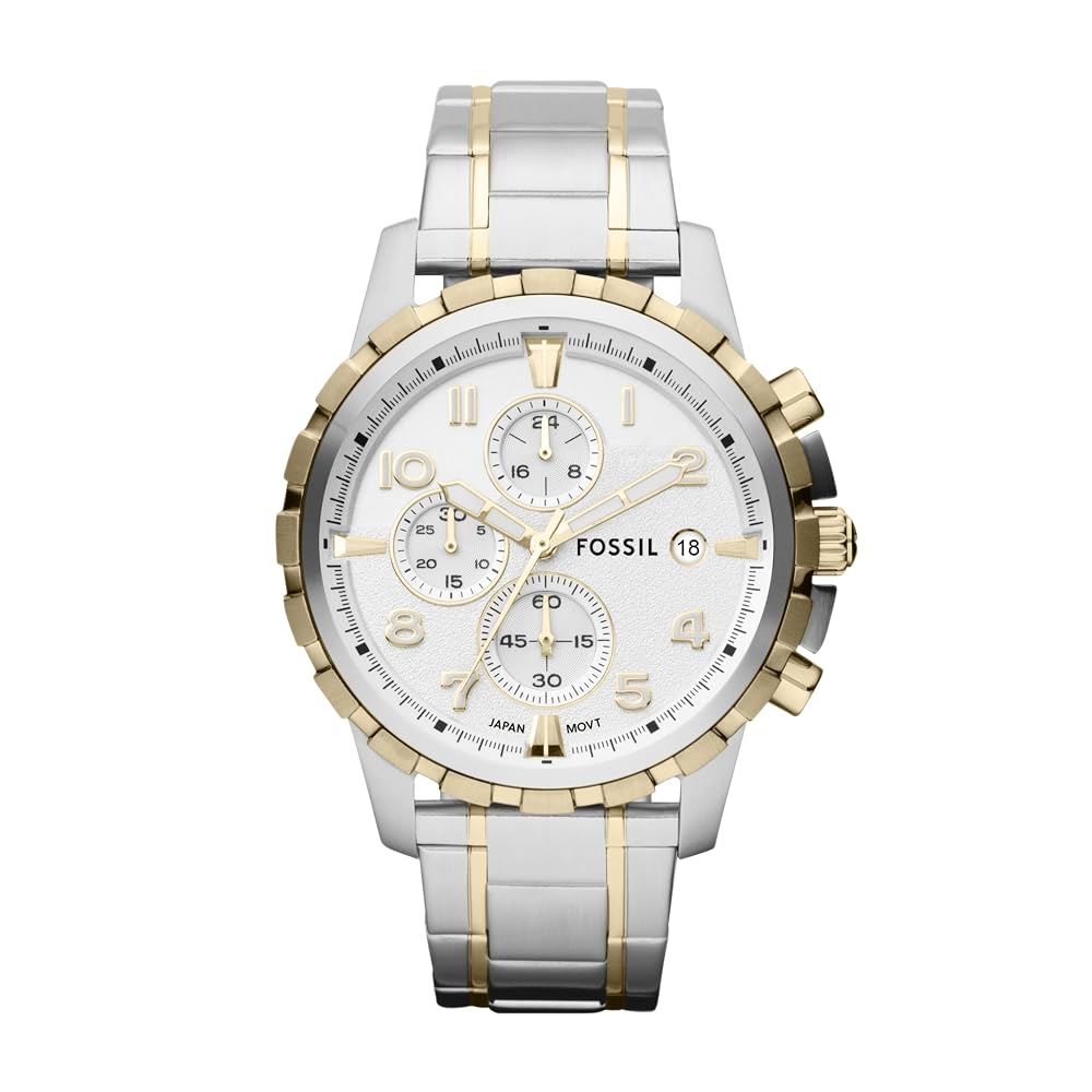 Fossil Men's Watch, Dean Quartz Stainless Steel Chronograph Watch for Men