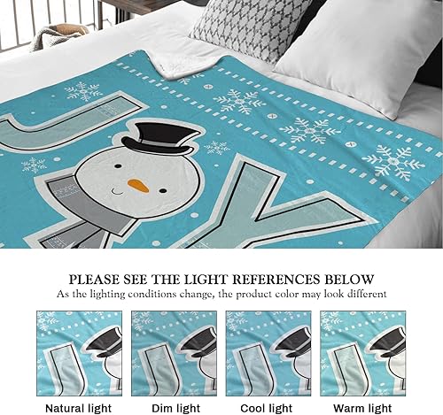 Miniatura 3 de Manta de Navidad con diseño de copos de nieve de invierno, bonito patrón grueso, para automóvil, portátil, azul, 50 x 60 pulgadas