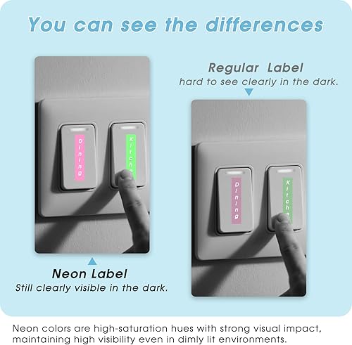 Miniatura 2 de UNOKA Cinta de grabación en relieve de neón compatible con DYMO Organizer Xpress Label Maker, 38 de plástico 3D de color, rosa neón, naranja, verde,