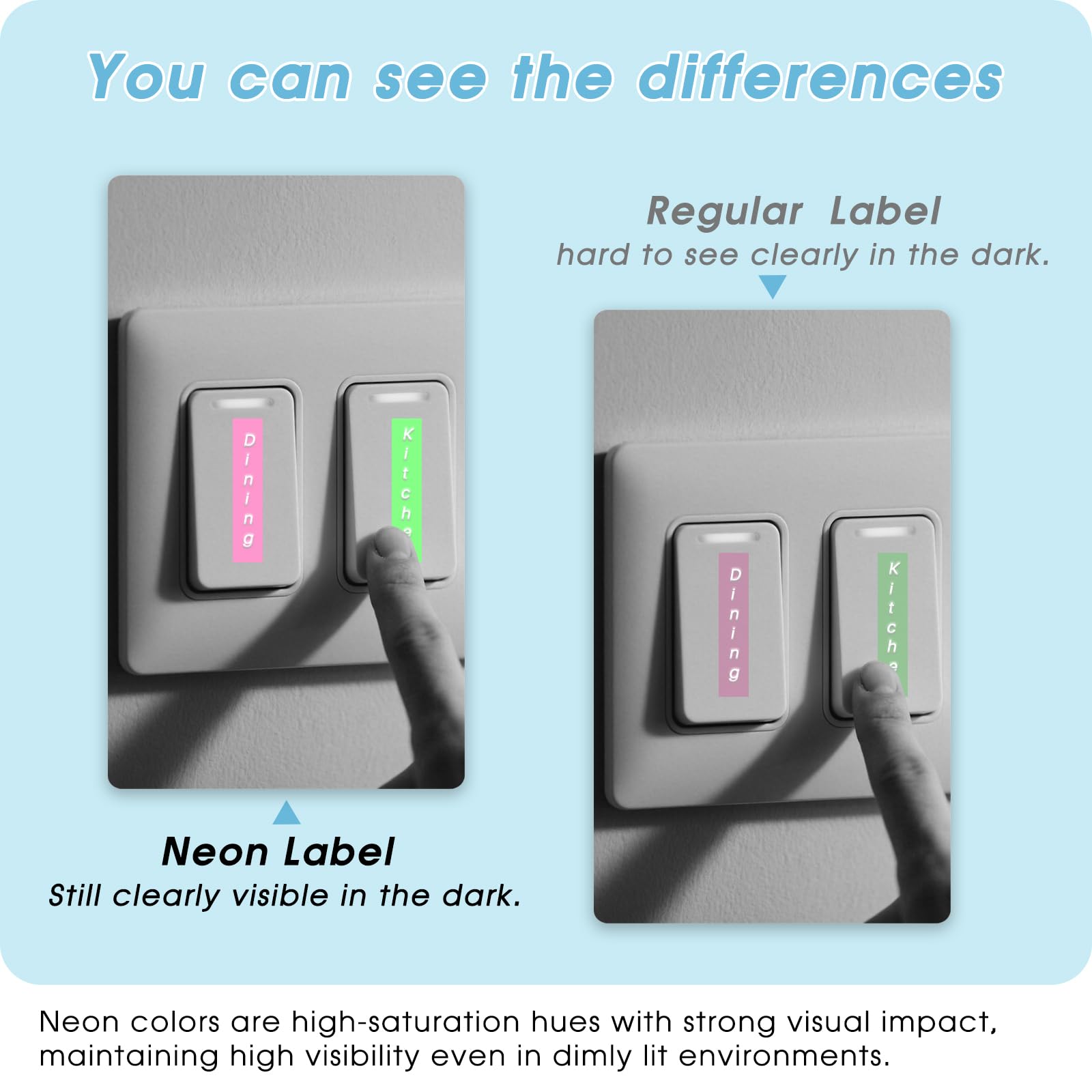 UNOKA Embossing Tape Neon Compatible for DYMO Organizer Xpress Label Maker Refills, 3/8 3D Plastic Colored, Neon Pink/Orange/Green/Red/Blue/Black for Dynamo S0717930 Omega Junior Embosser, 6 Pack