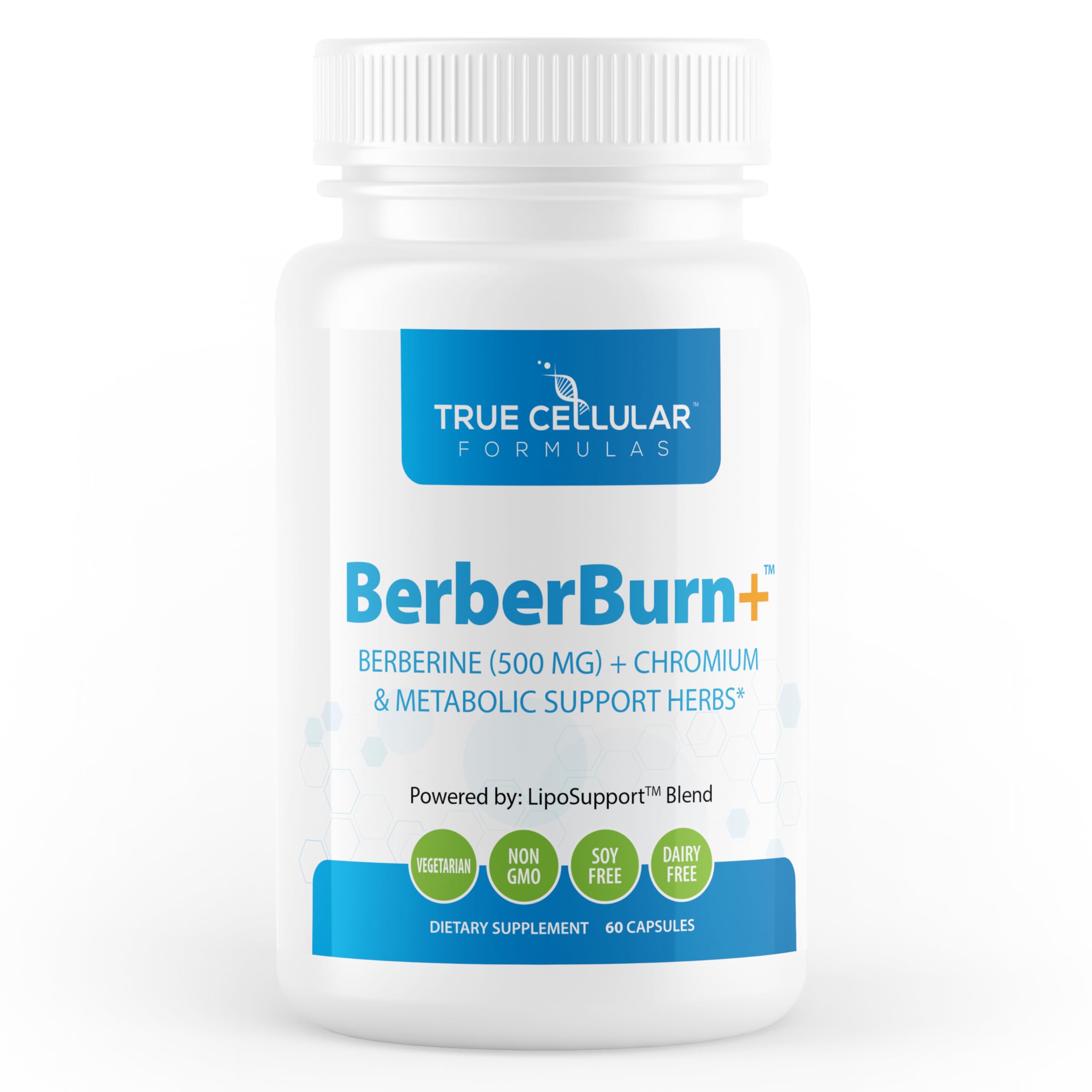 BerberBurn+: Berberine Supplement, Magnesium & Chromium Capsules for Daily Wellness & Energy, Boost Vitality and Maintain Balance, Essential Nutrients for Health, 60 Count