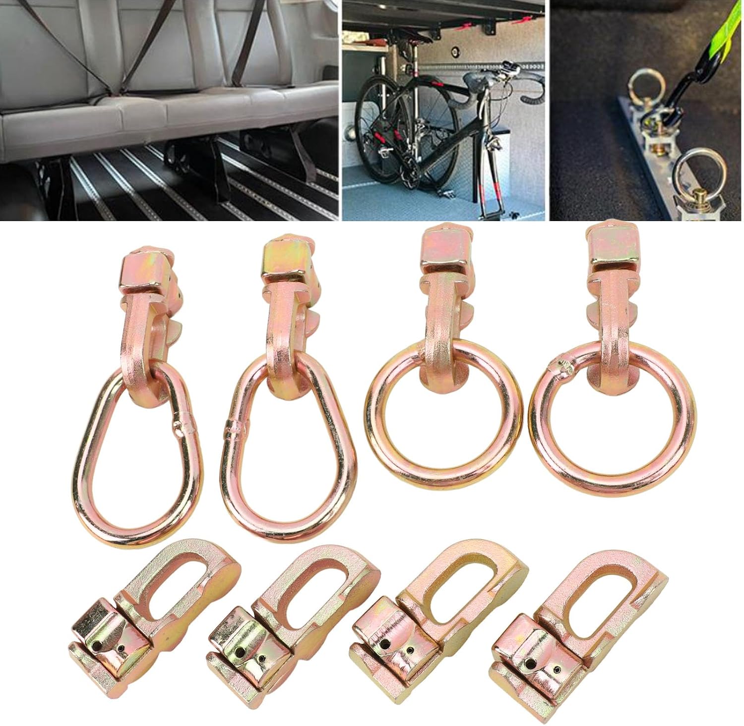 Bnineteenteam L Track Stud Fitting with O Ring, Carbon Steel Rail Tie Down Set Fit for Truck Beds Trailers to Tie Down UTV ATV Motorcycle Snowmobile Lawnmower