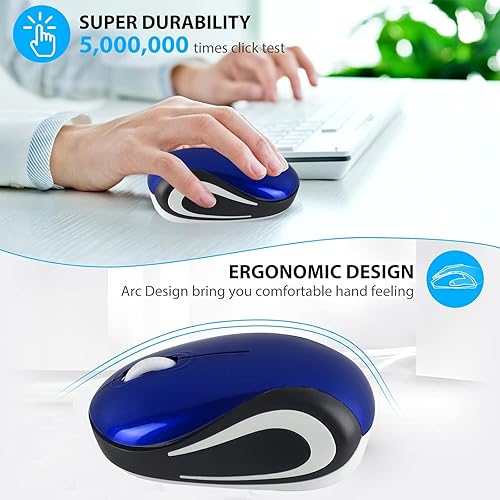 Miniatura 5 de Wireless Mouse Cute Mini Computer Mouse Small Size Pocket Portable Compact Travel USB Optical Mice 3 Buttons 1000 DPI Cordless Mouse for Laptop PC