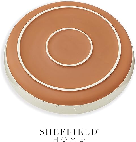 Miniatura 5 de Sheffield Home Juego de 4 cuencos planos de cerámica para pasta, juego de 4 elegantes cuencosplatos de 35 onzas para cena, ensalada, etc. Aptos para