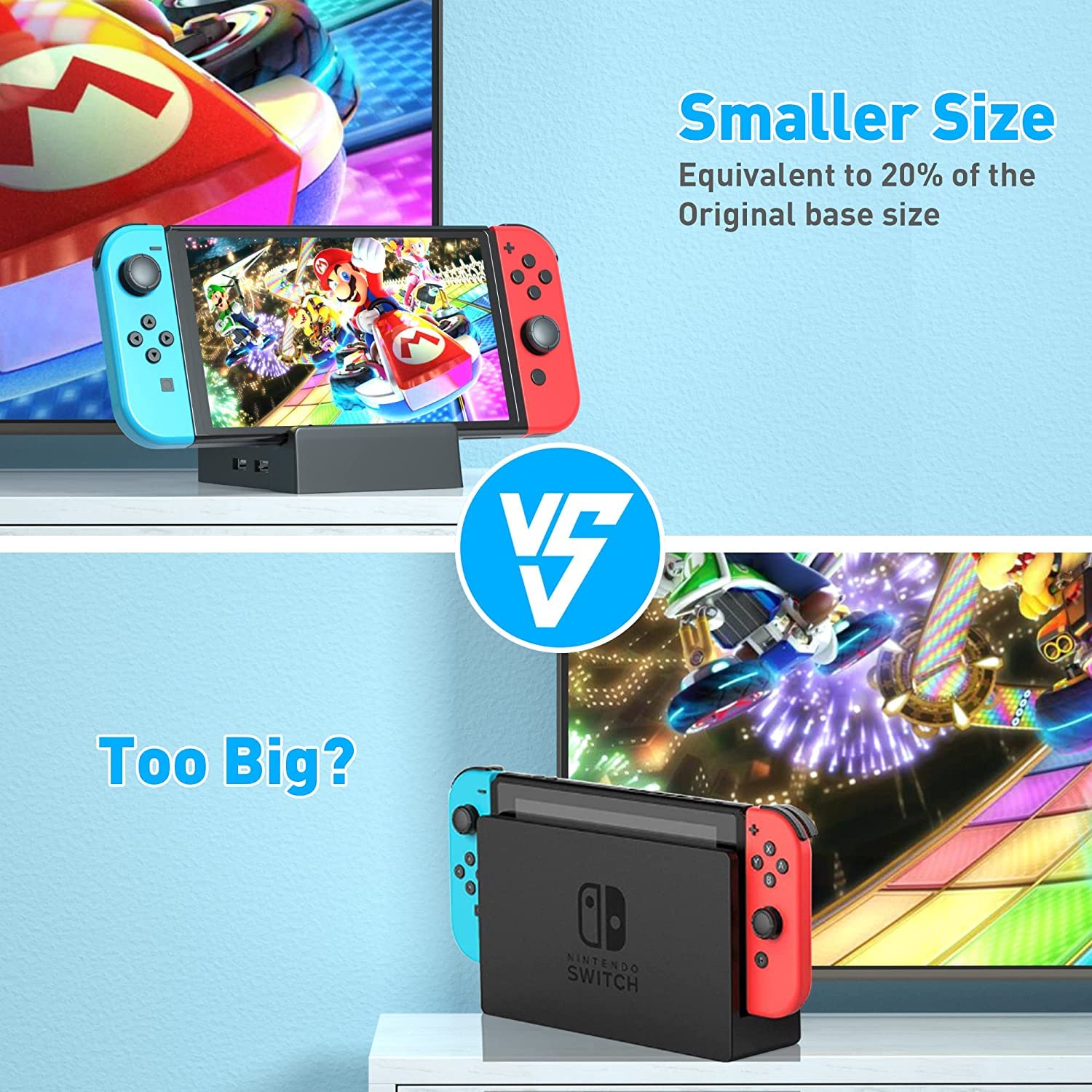 Dock Switch para Nintendo Switch/Switch OLED,Soporte de Carga portátil Adaptador de TV 4K HDMI Cargador de Repuesto con Puerto USB 3.0 Extra Compatible con el Modelo Oficial