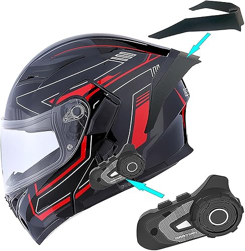 Miniatura 7 de 1Storm - Casco modular de cara completa para motocicleta, con doble visera abatible, protector solar HB89 Negro brillante