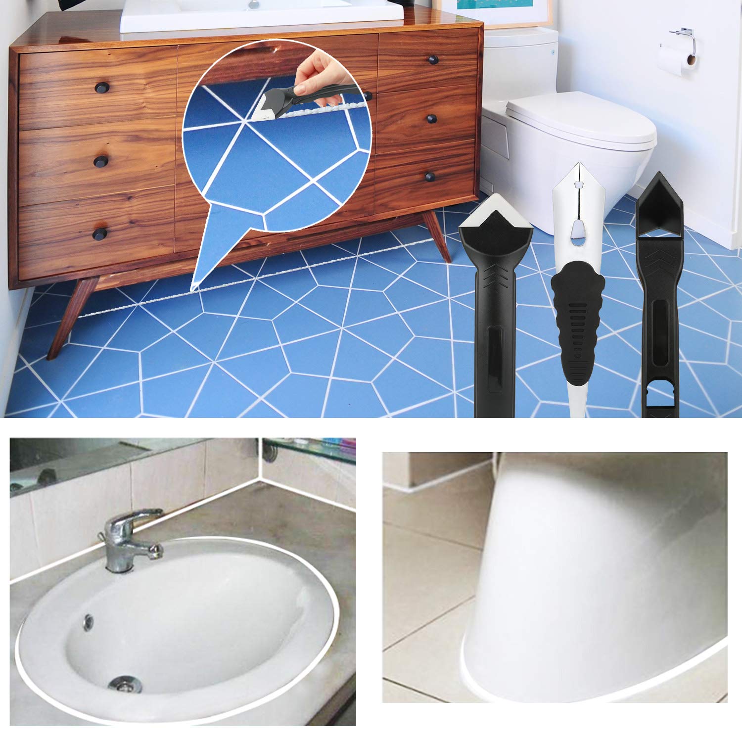 LaoZan Silikonentferner Set 18-teilig - Komplett-Werkzeug Für Fugen & Dichtungen