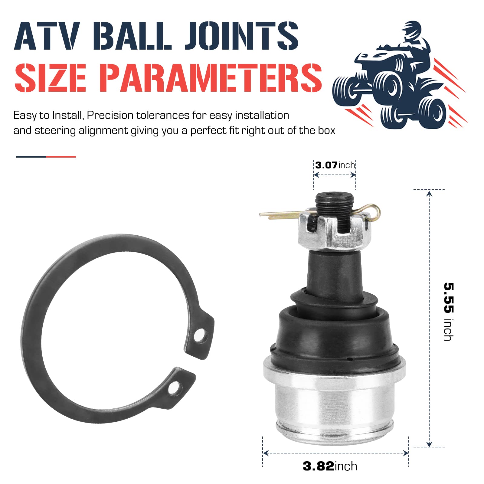 Ball Joints For Honda Foreman 520 TRX520FM 4x4 2020-2025 Upper X2 By Race Driven