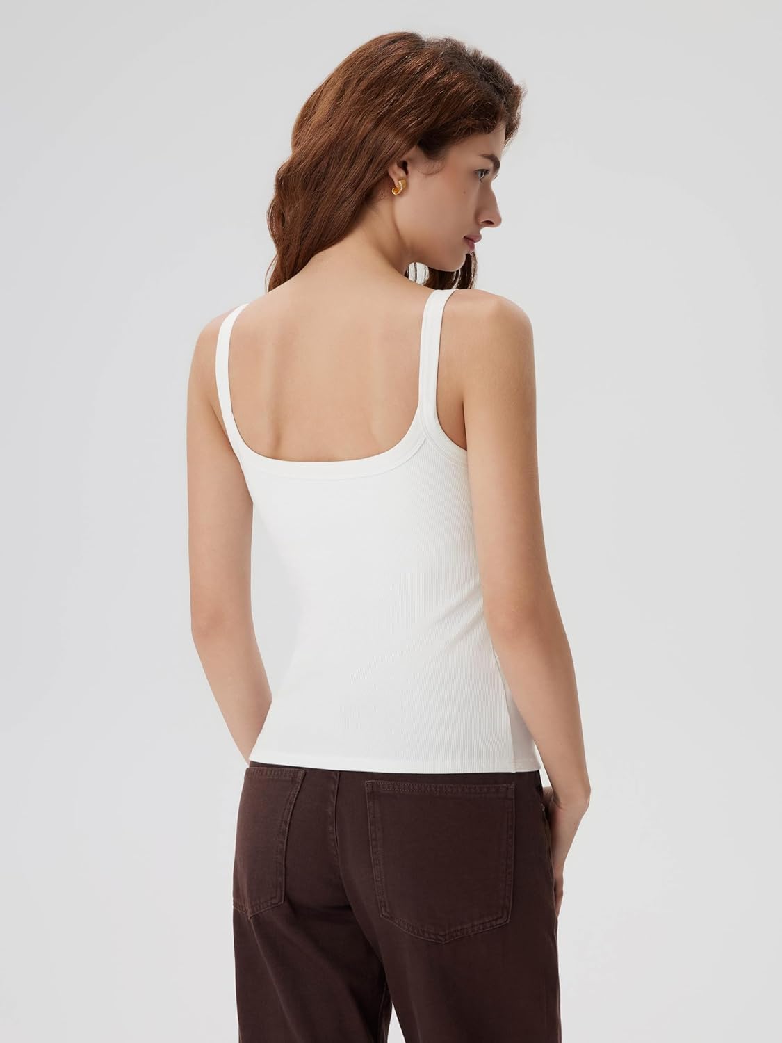 SUUKSESS Women Cotton Rib Padded Tank Tops Sleeveless Spaghetti Strap Square Neck Tops Summer Camisole Going Out Shirts - Image 4