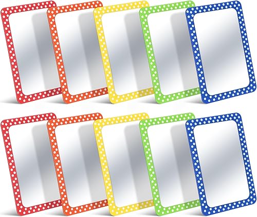 Miniatura 1 de Dandat 10 espejos pequeños para manualidades, preescolar, a prueba de roturas, espejo de plástico para niños, de 6 x 4 pulgadas, esquinas redondas,