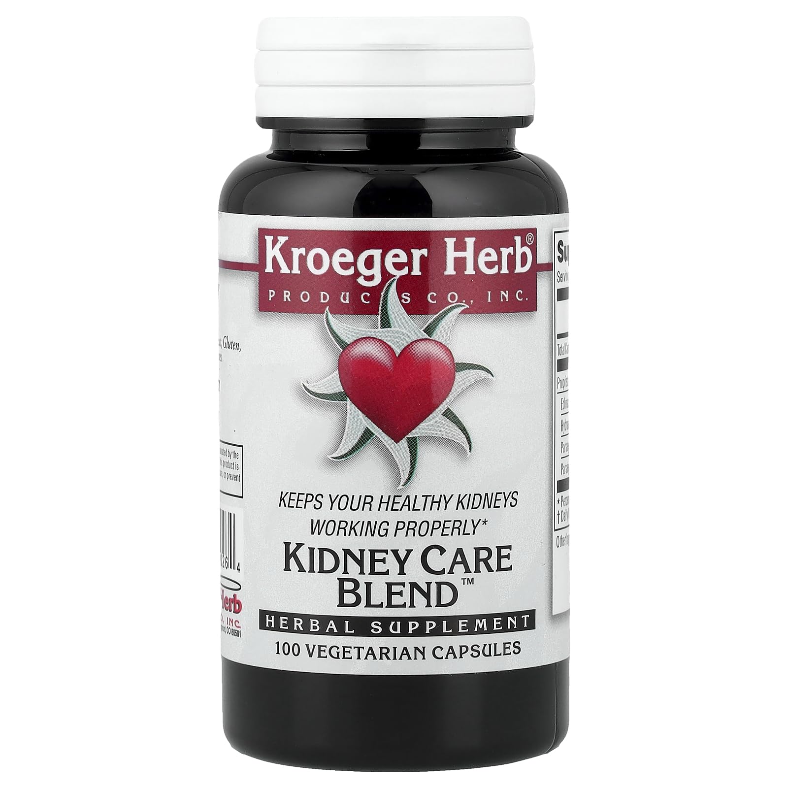 Kroeger Herb Kidney Care Blend Vegetarian Capsules, 100 Count