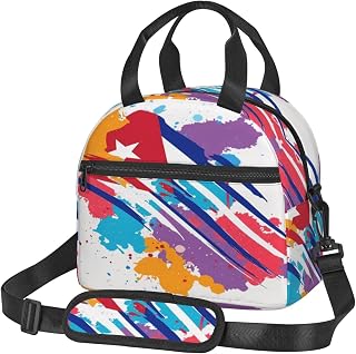 Cuba Flag Lunch Bag Portable Lunch Box Reusable Insulated Tote Bags Cooler Meal Organizer with Removable Shoulder Strap for Office Picnic Hiking